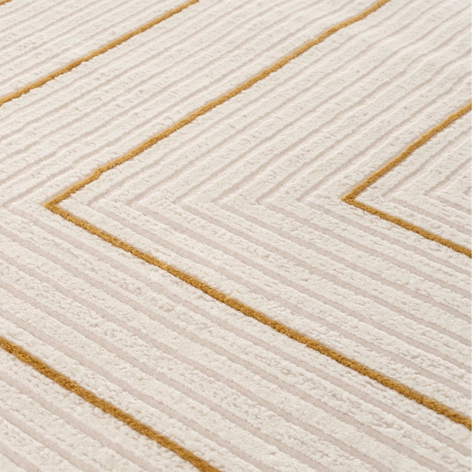 Carmel Cream-Gold Geometric Rug