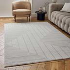 Carmel Cream-Grey Geometric Rug