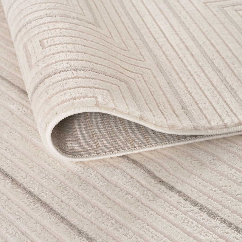 Carmel Cream-Grey Geometric Rug