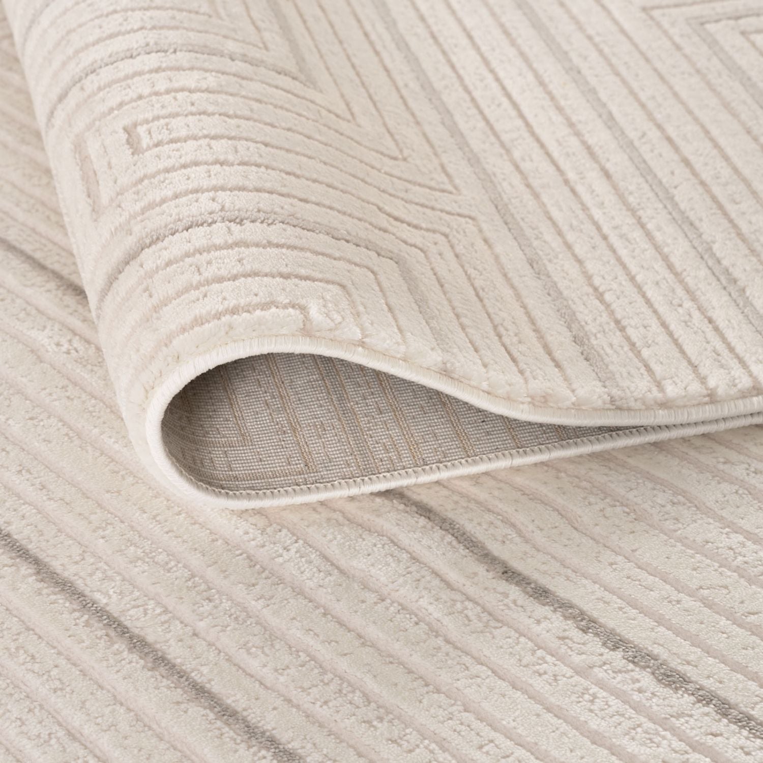 Carmel Cream-Grey Geometric Rug