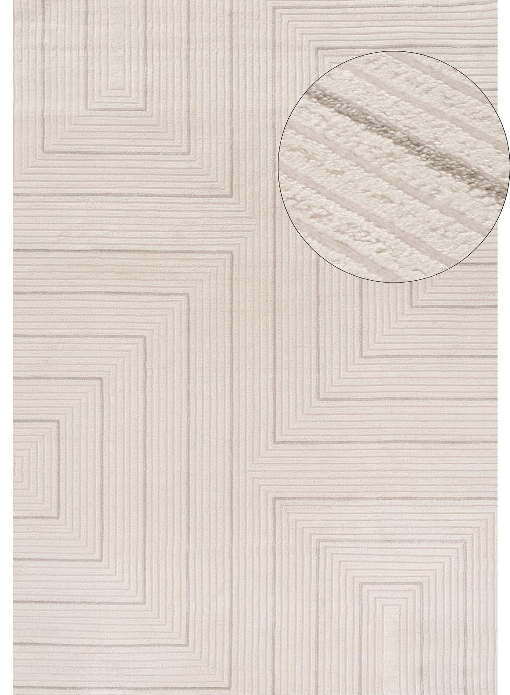 Carmel Cream-Grey Geometric Rug 240X340 cm