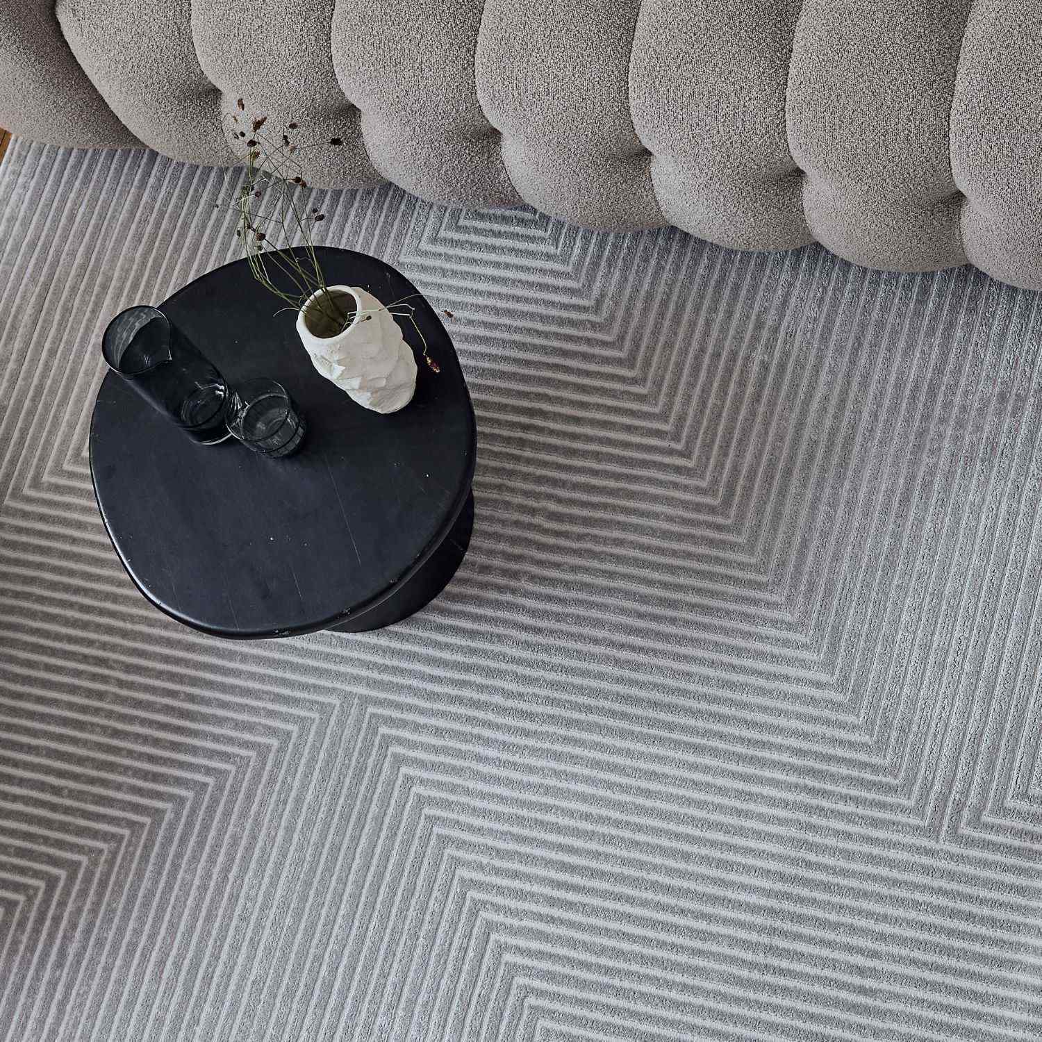 Carmel Grey-Cream Geometric Rug