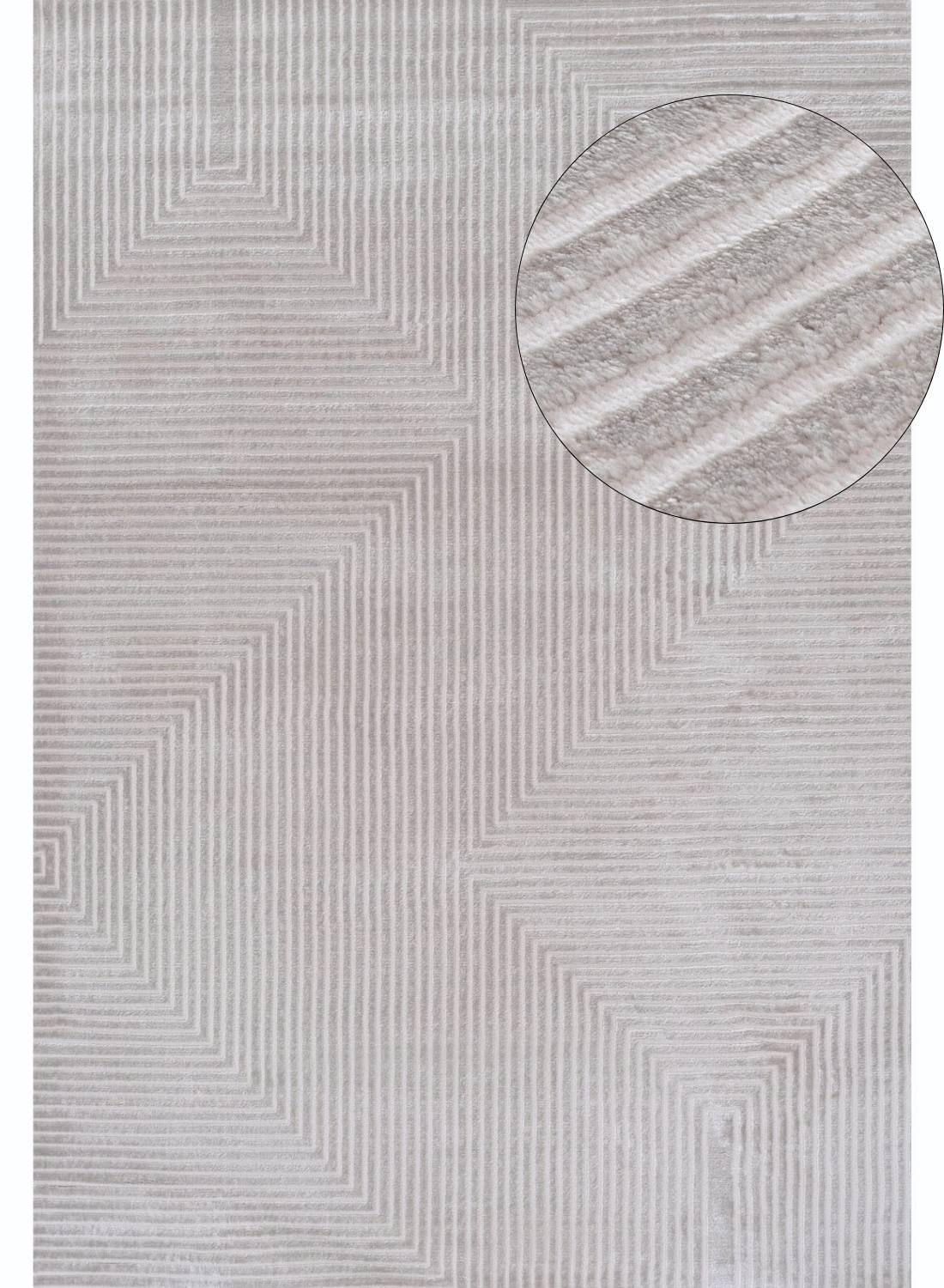 Carmel Grey-Cream Geometric Rug 240X340 cm