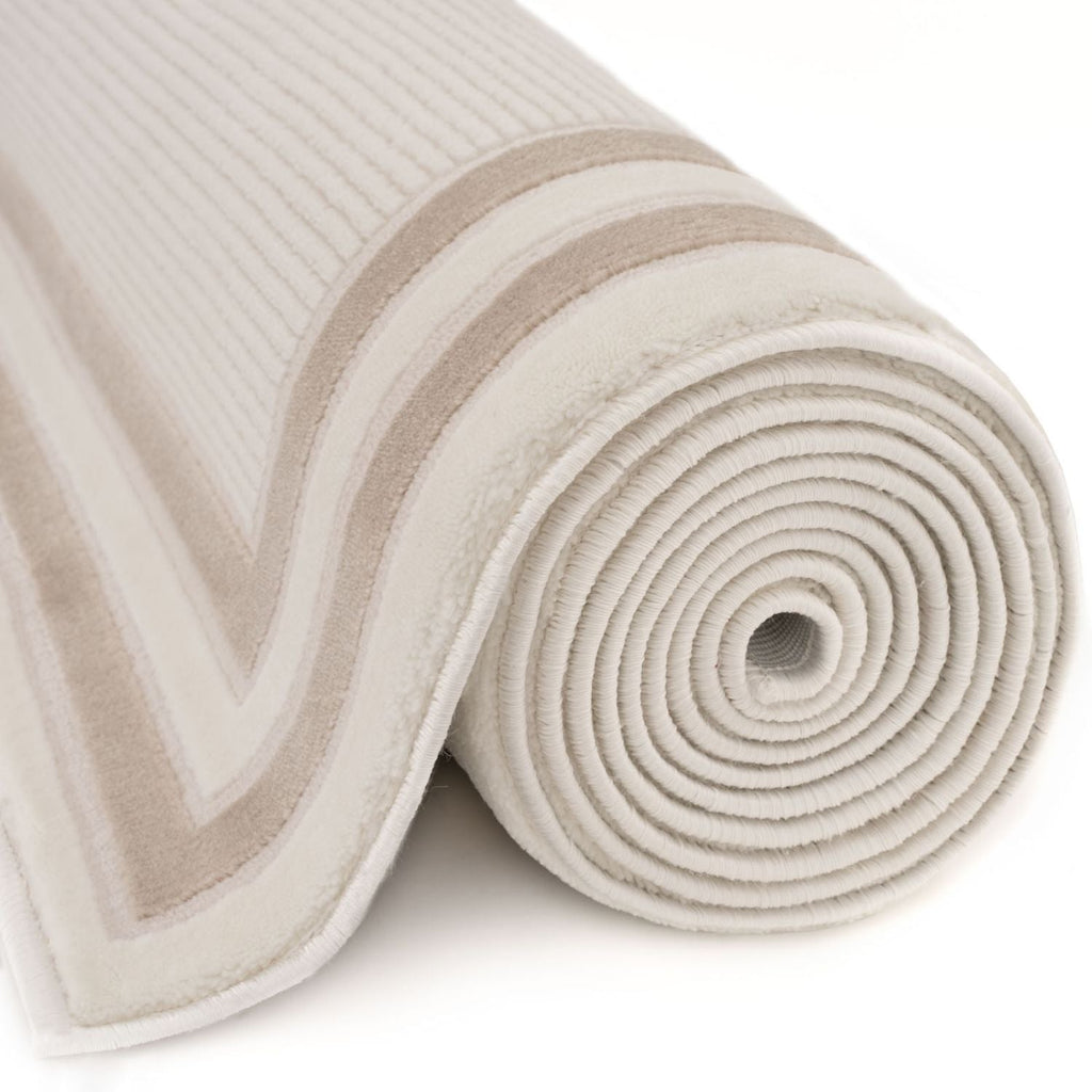 Carmel Cream-Beige Bordered Rug