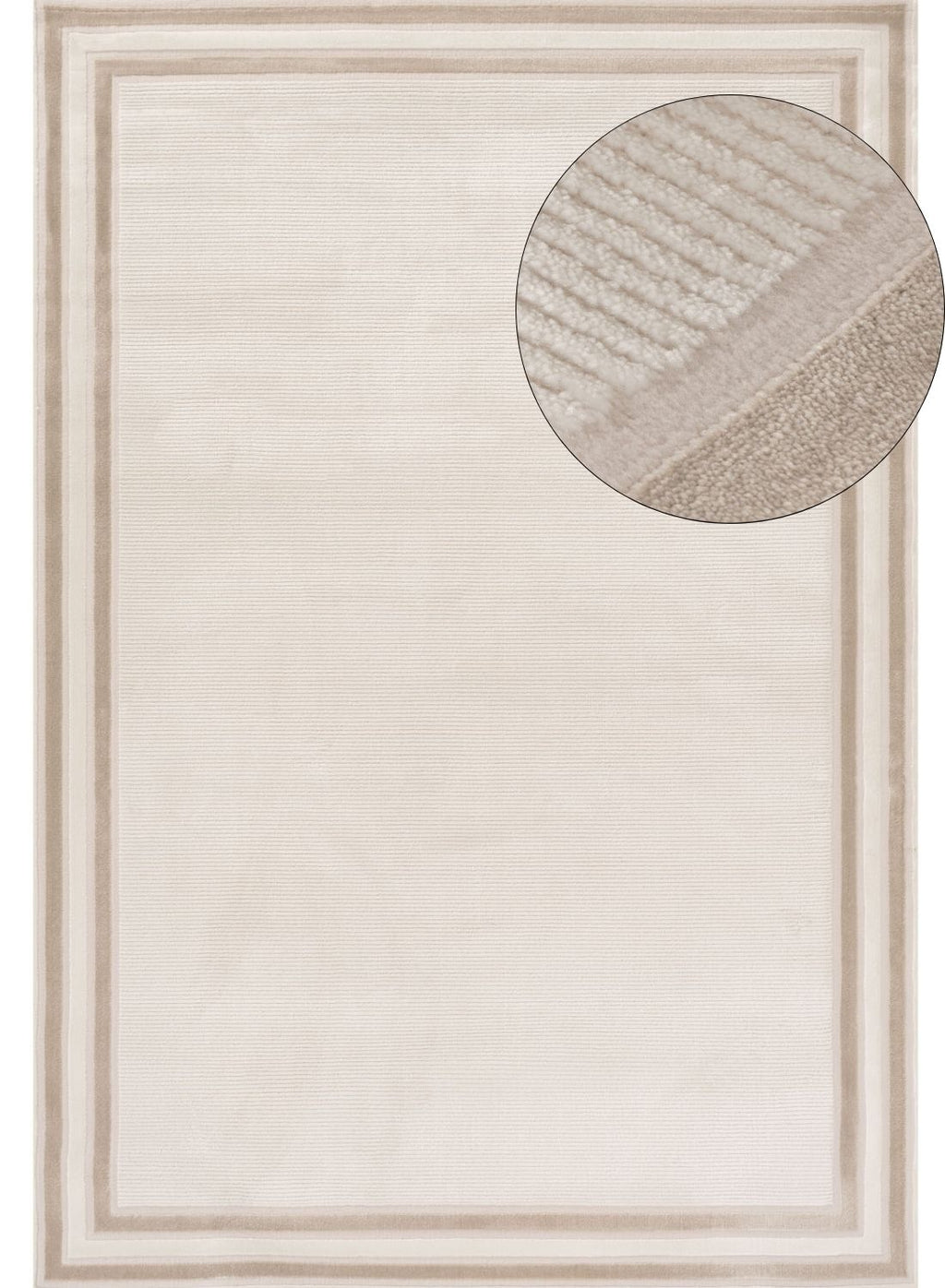 Carmel Cream-Beige Bordered Rug
