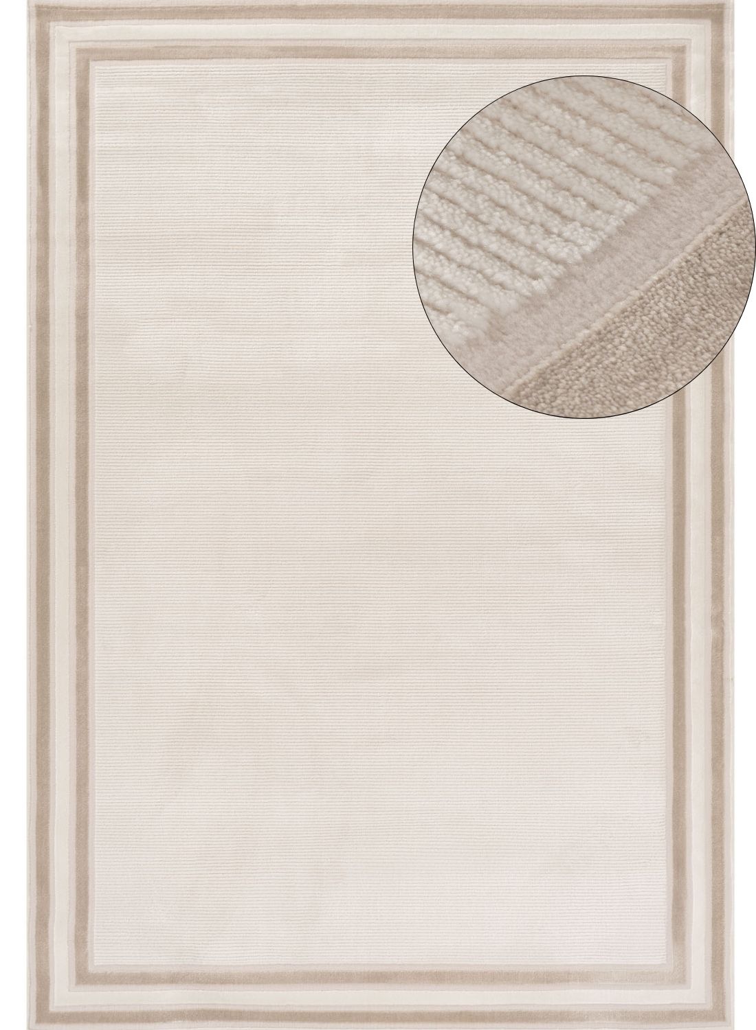 Carmel Cream-Beige Bordered Rug