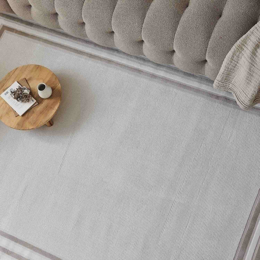 Carmel Cream-Beige Bordered Rug