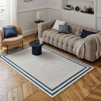Carmel Cream-Blue Bordered Rug