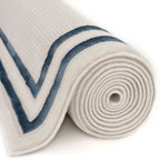 Carmel Cream-Blue Bordered Rug