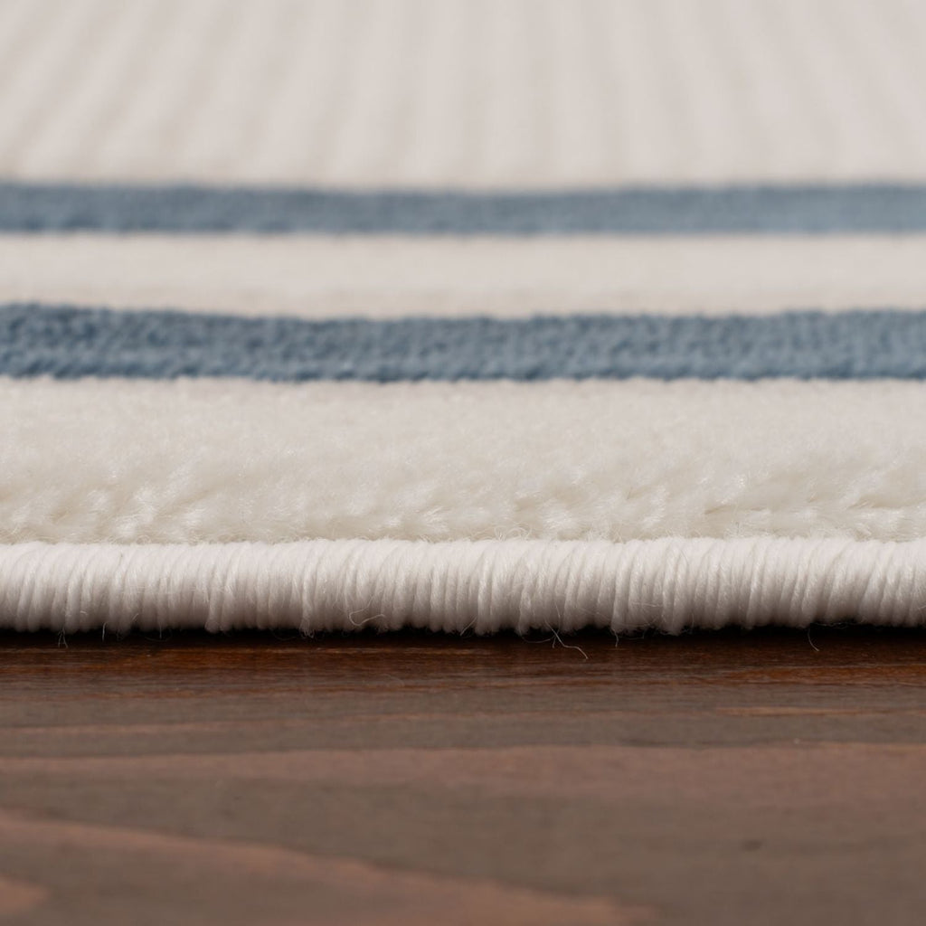 Carmel Cream-Blue Bordered Rug