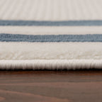 Carmel Cream-Blue Bordered Rug
