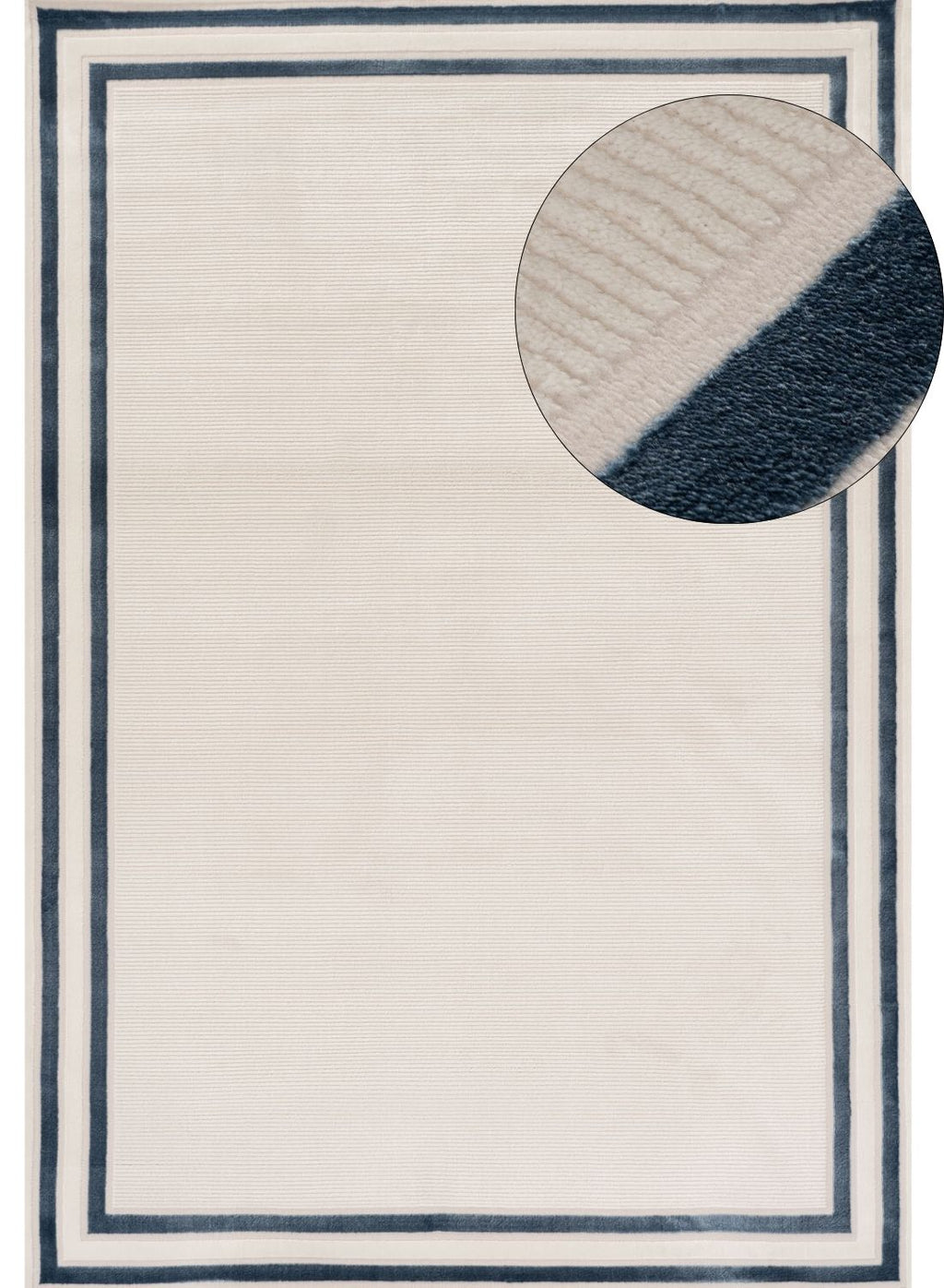 Carmel Cream-Blue Bordered Rug