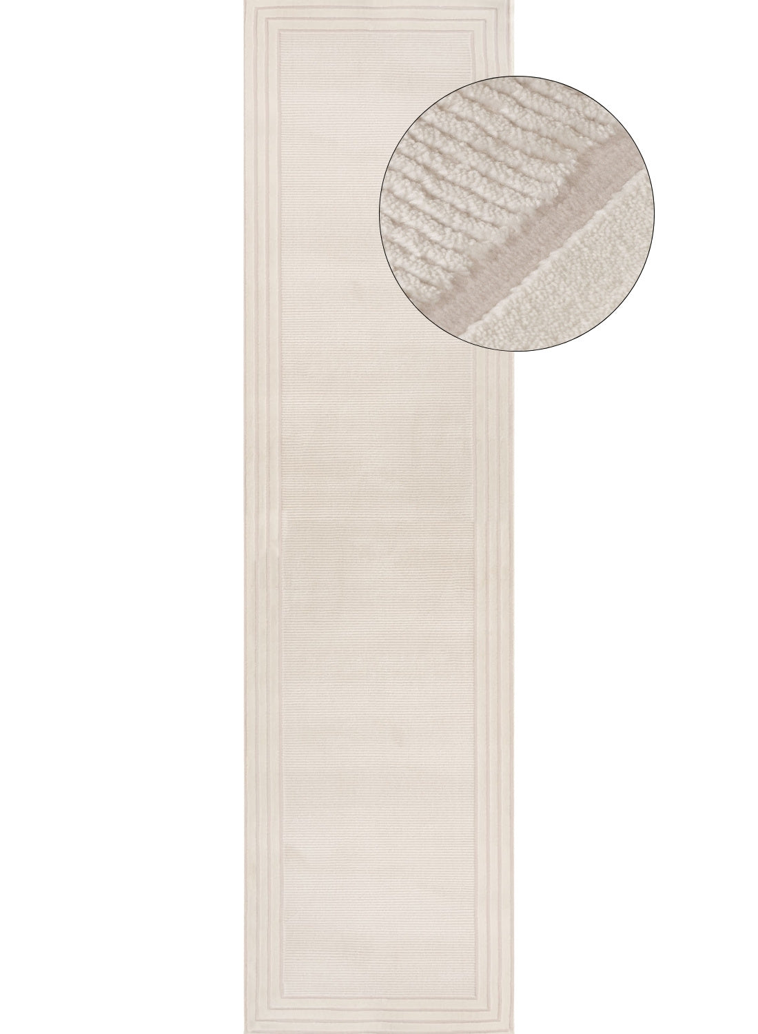 Carmel Cream Bordered Rug 80X300 cm