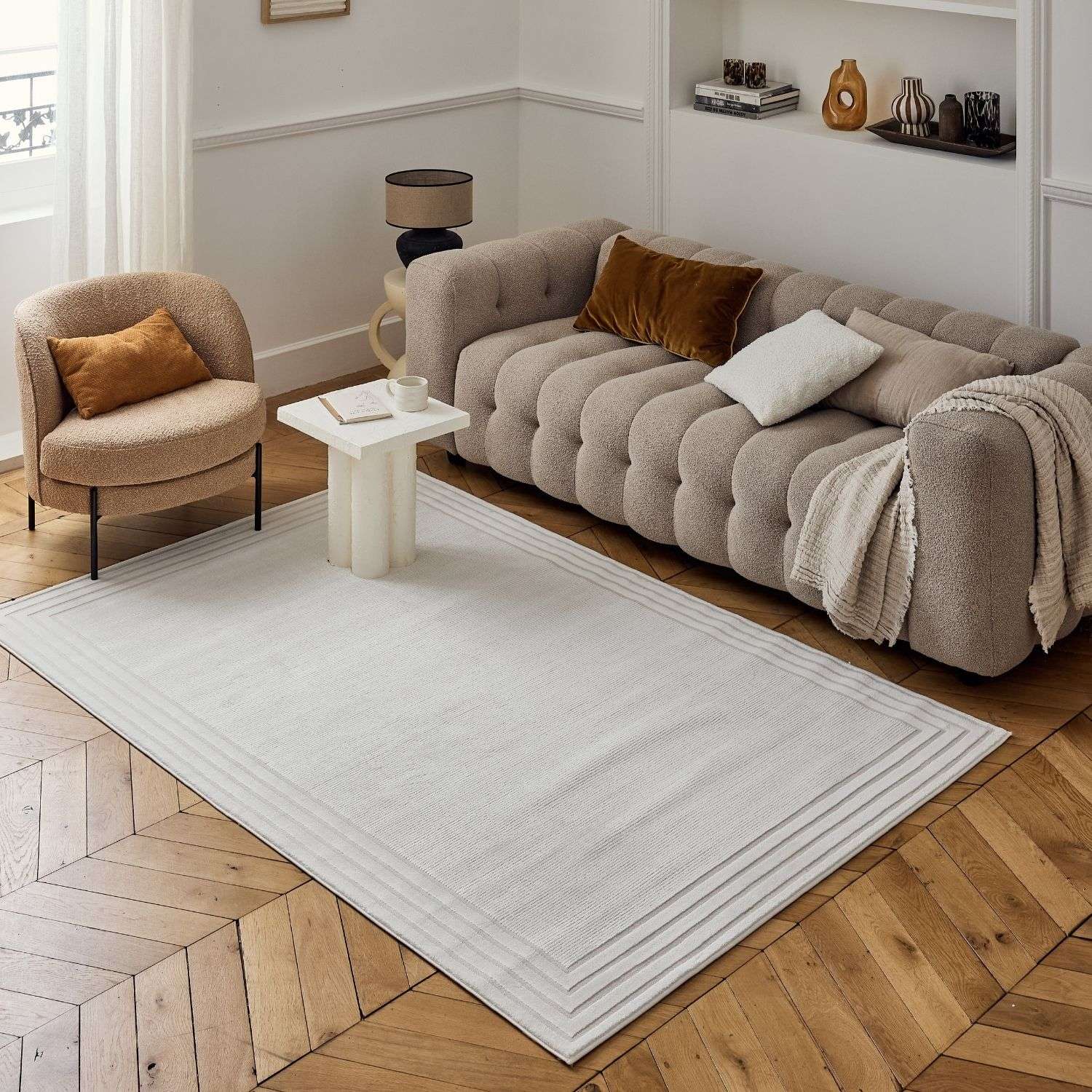 Carmel Cream Bordered Rug