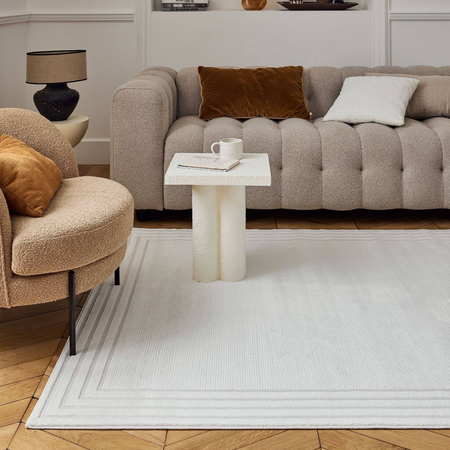 Carmel Cream Bordered Rug