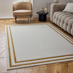 Carmel Cream-Gold Bordered Rug