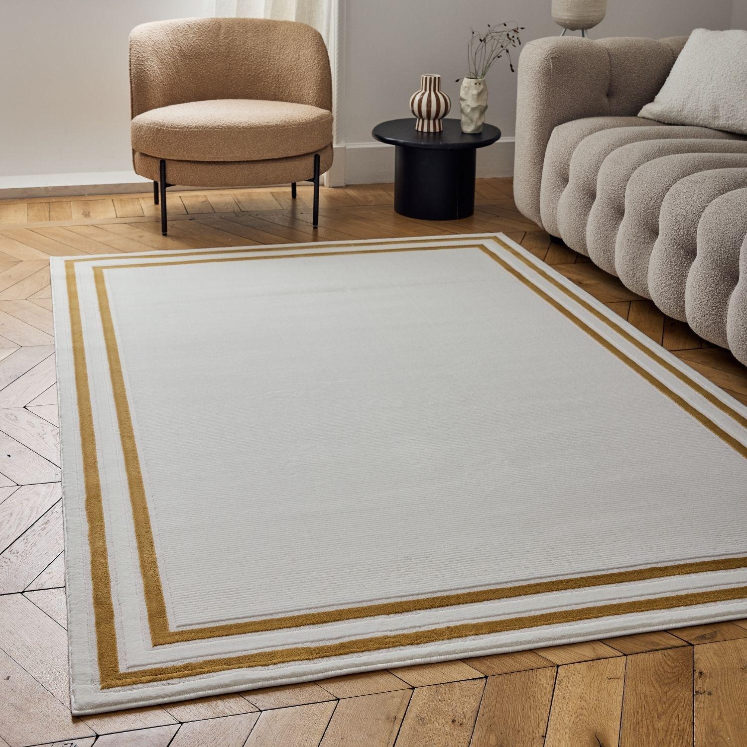 Carmel Cream-Gold Bordered Rug