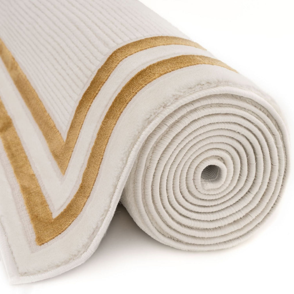 Carmel Cream-Gold Bordered Rug