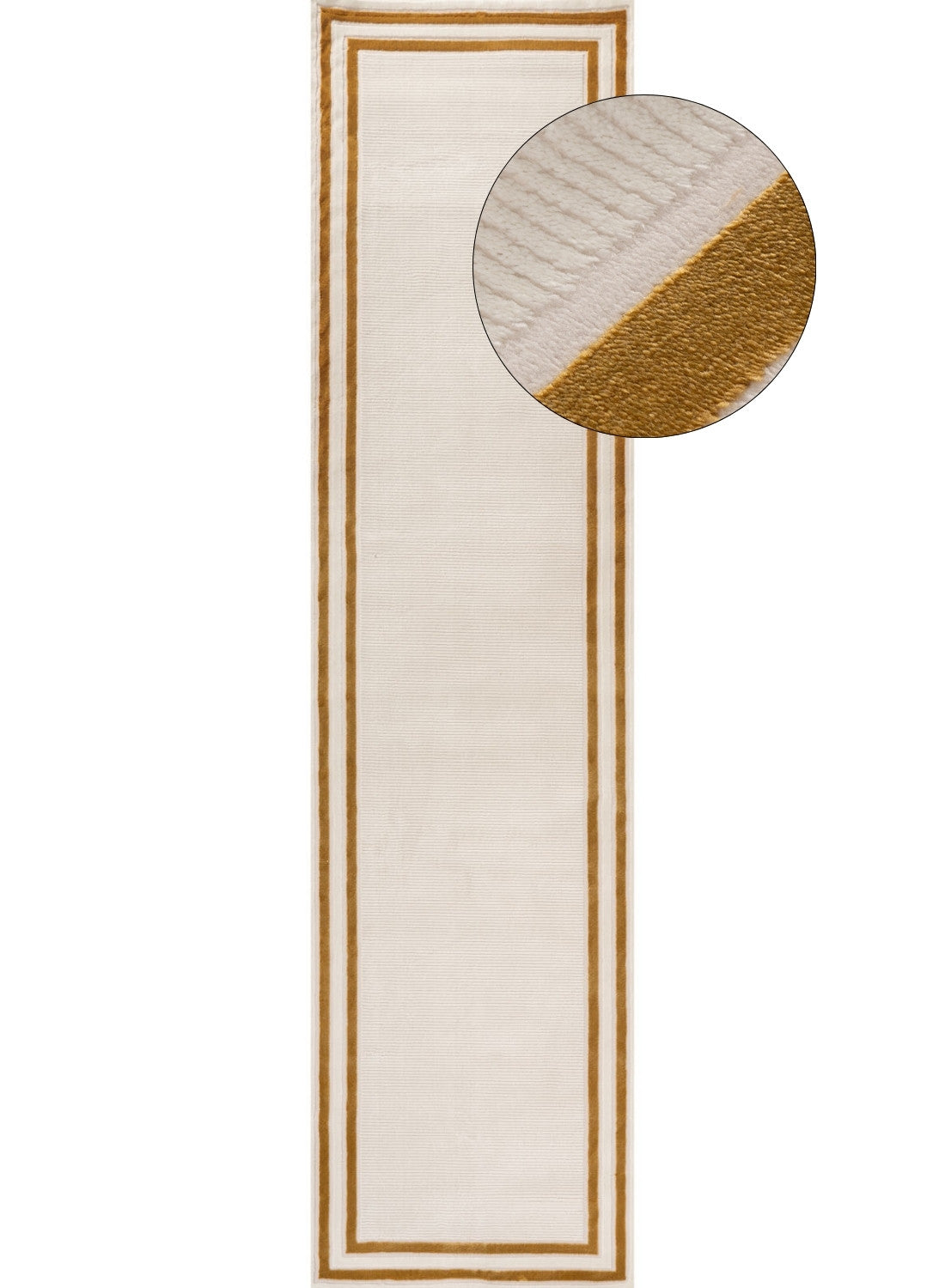 Carmel Cream-Gold Bordered Rug 80X300 cm