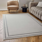 Carmel Cream-Grey Bordered Rug
