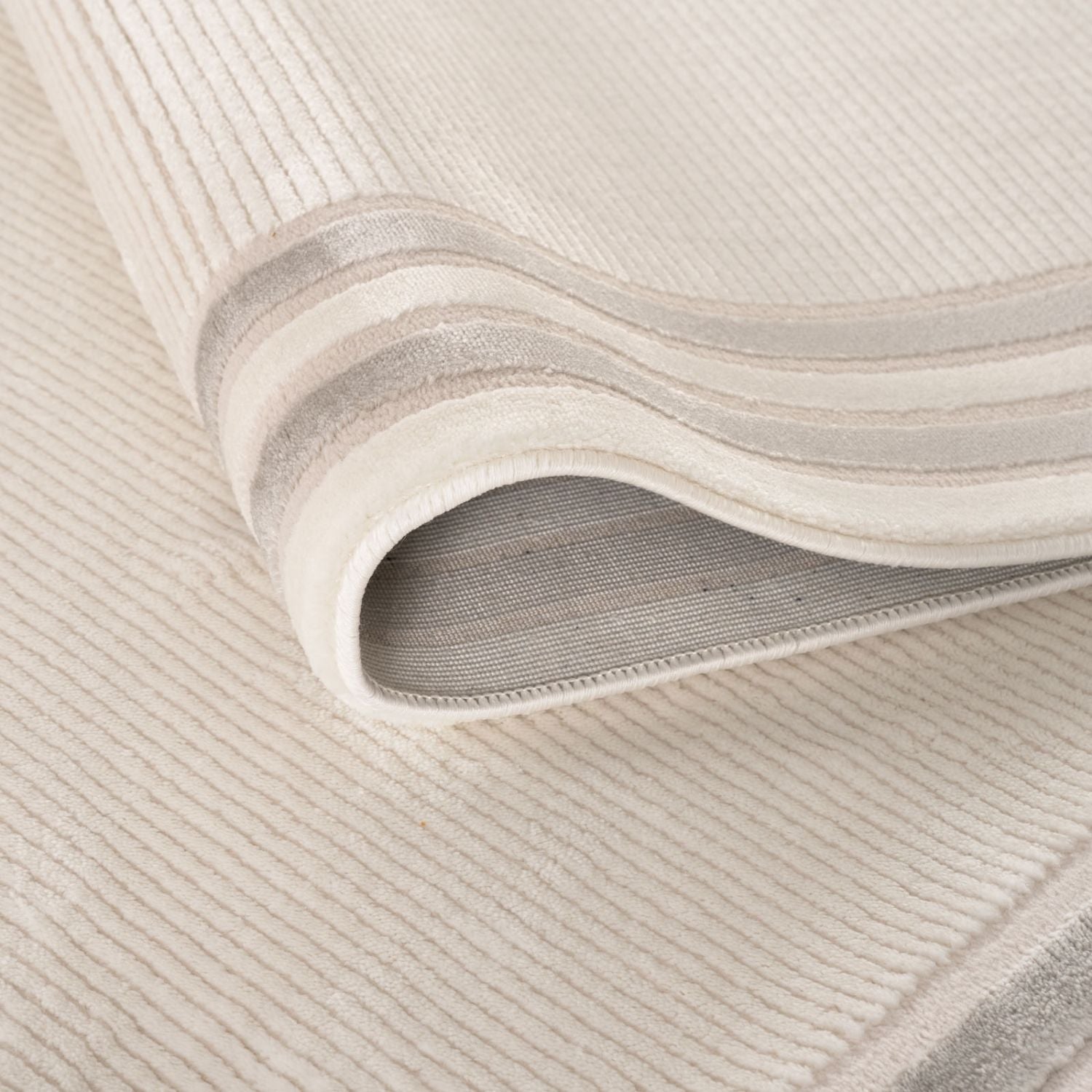 Carmel Cream-Grey Bordered Rug