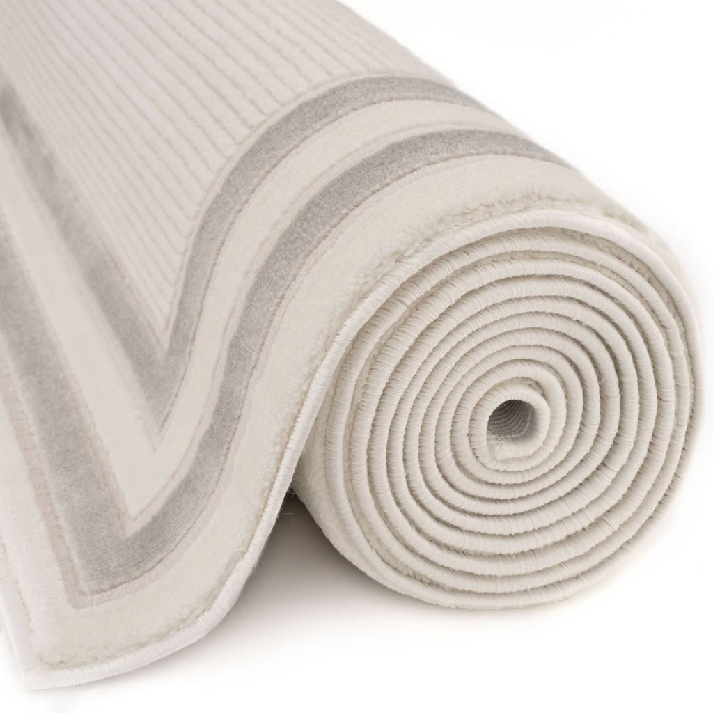 Carmel Cream-Grey Bordered Rug