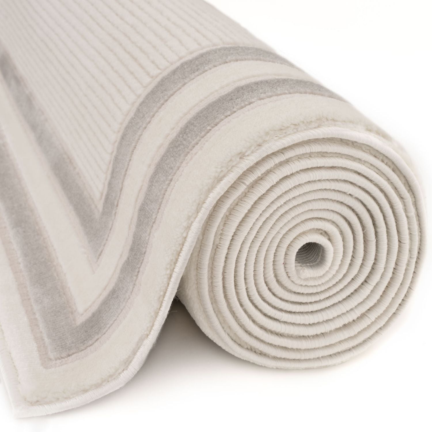 Carmel Cream-Grey Bordered Rug