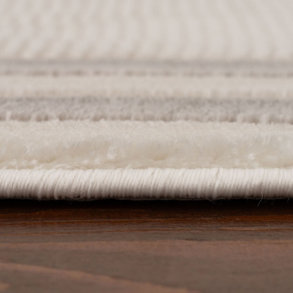 Carmel Cream-Grey Bordered Rug