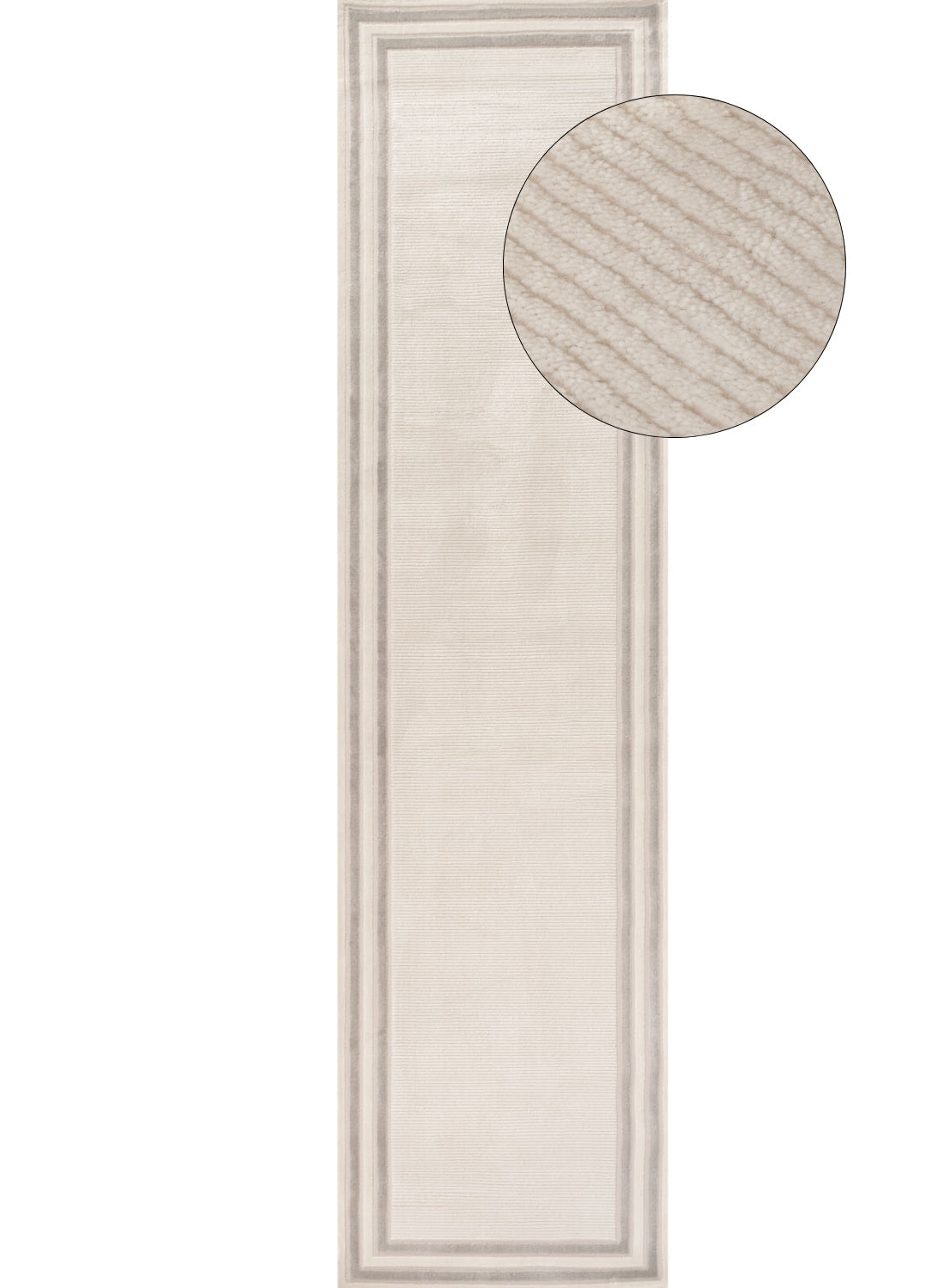 Carmel Cream-Grey Bordered Rug 80X300 cm