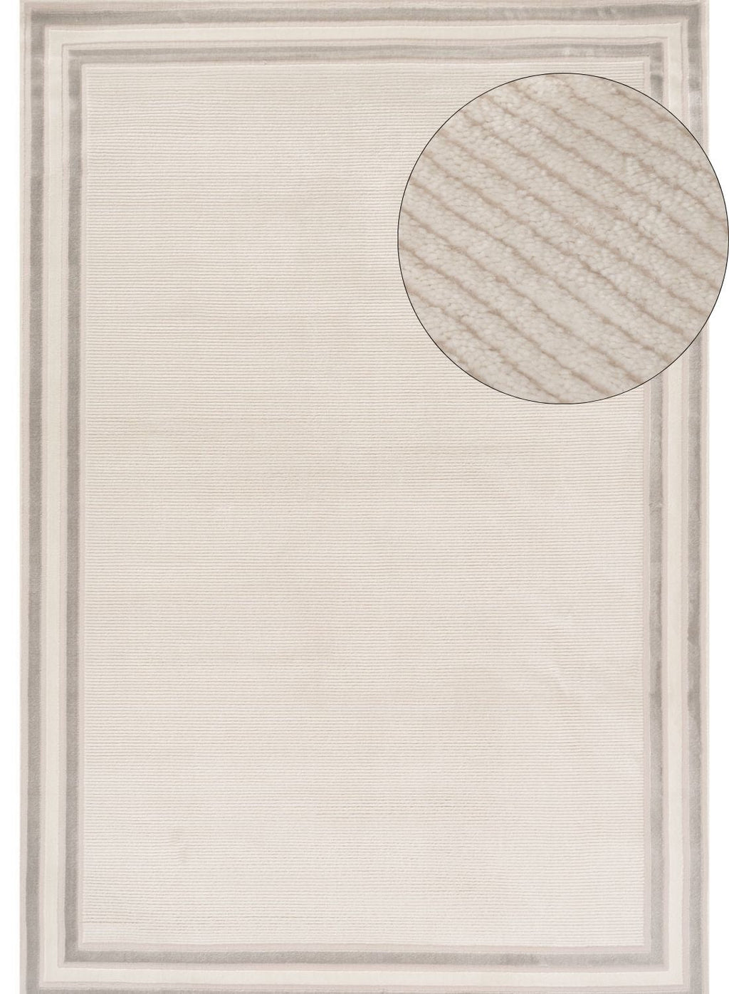 Carmel Cream-Grey Bordered Rug