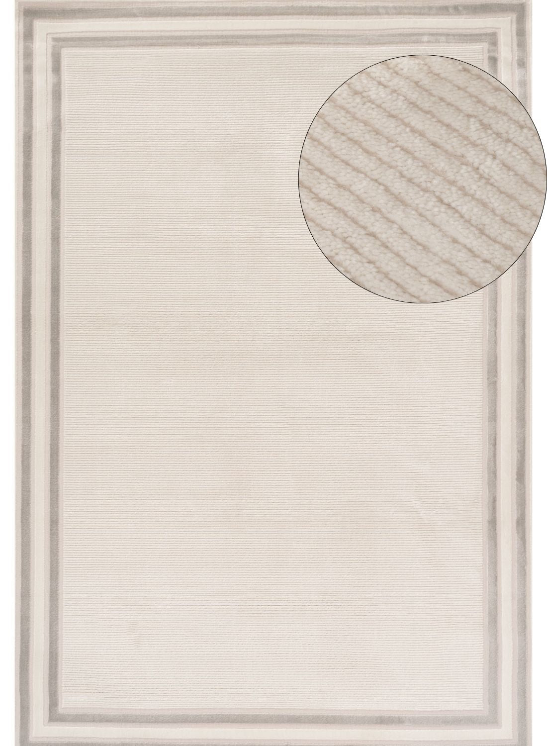 Carmel Cream-Grey Bordered Rug