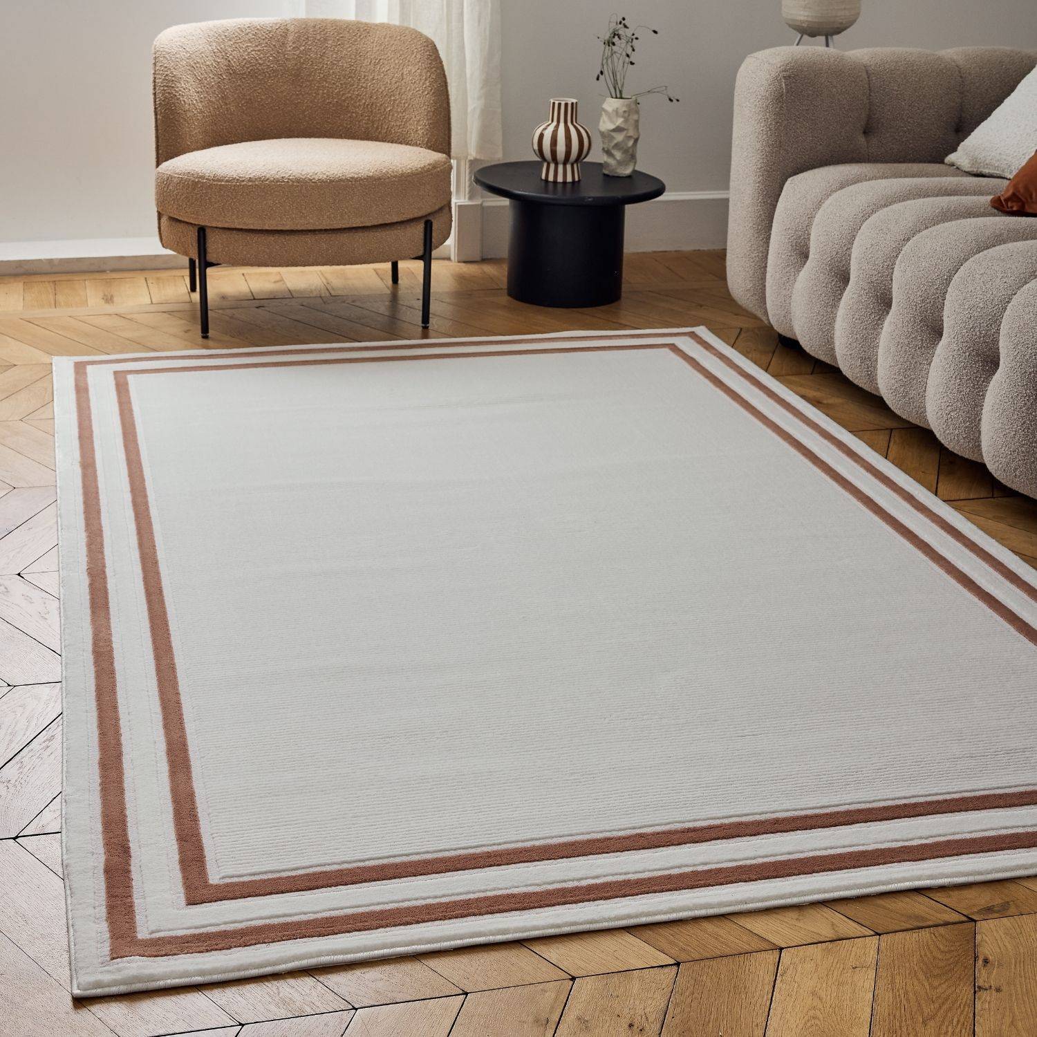 Carmel Cream-Terra Bordered Rug