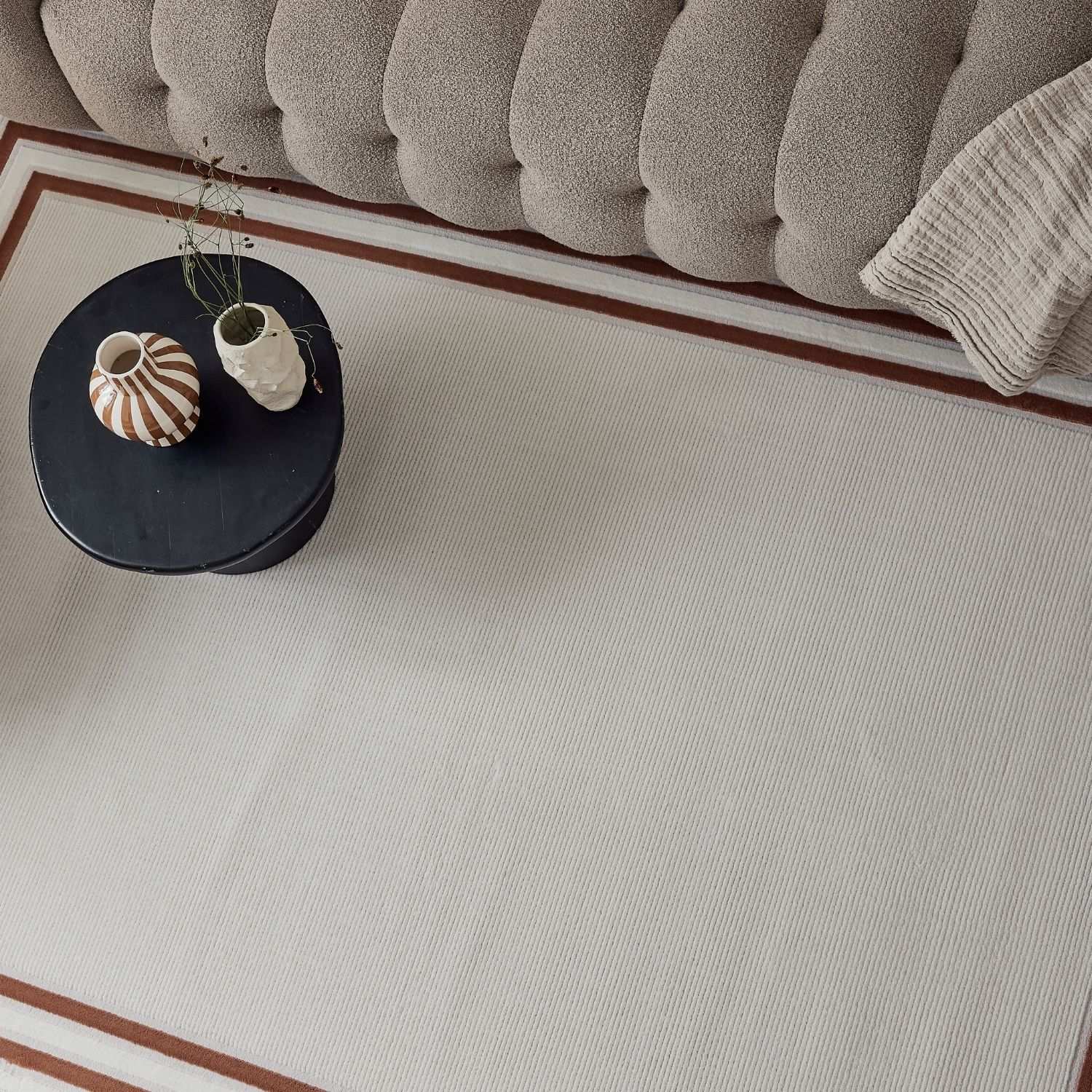 Carmel Cream-Terra Bordered Rug