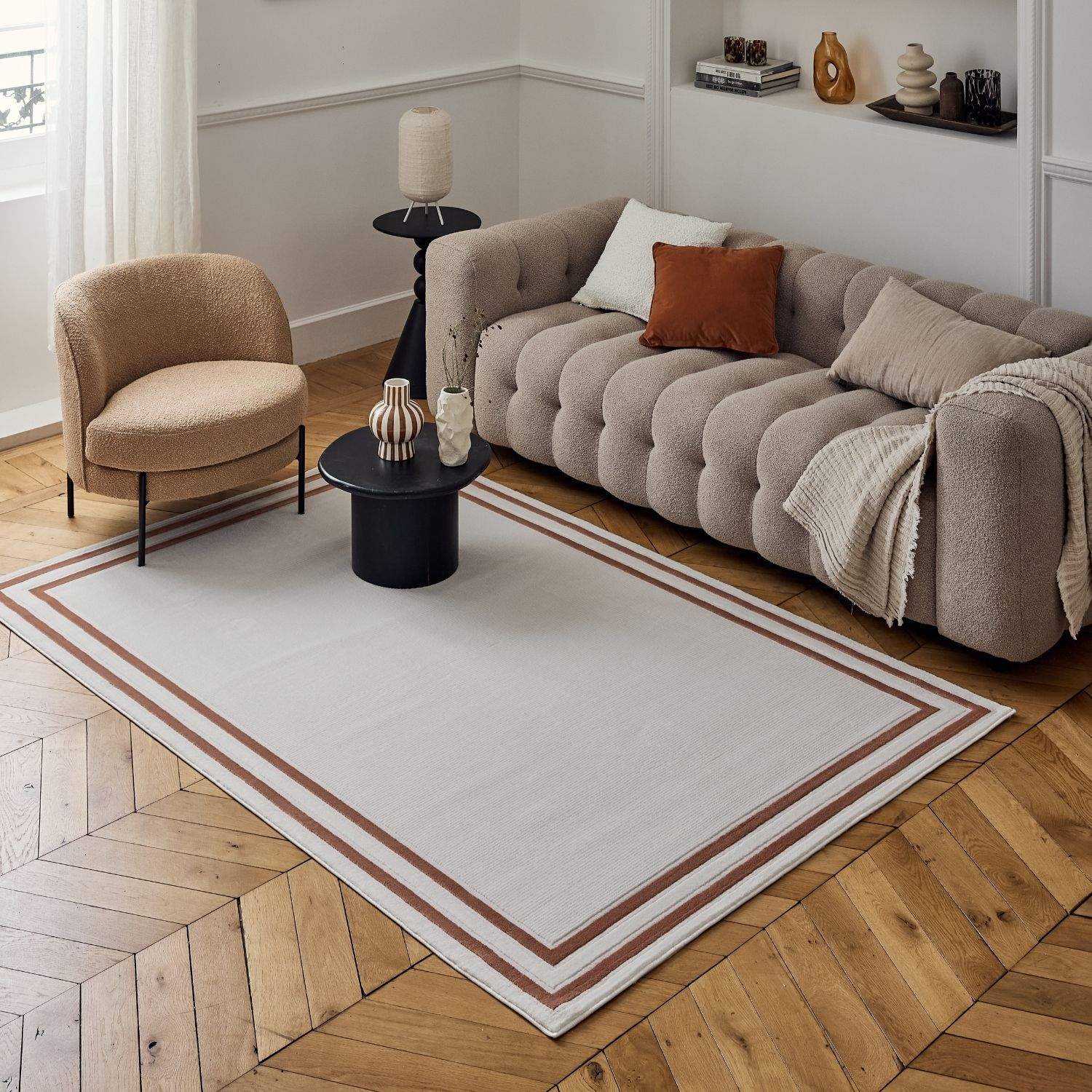 Carmel Cream-Terra Bordered Rug