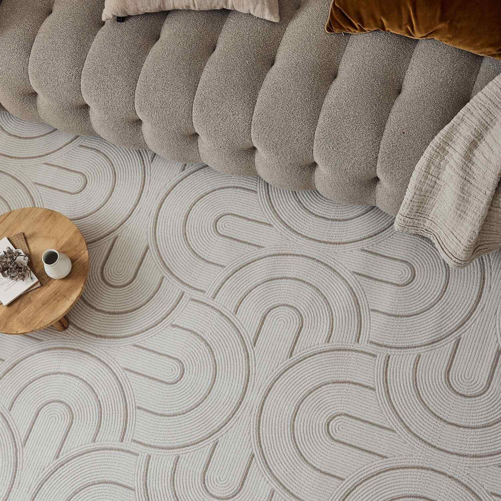 Carmel Cream-Beige Geometric Rug