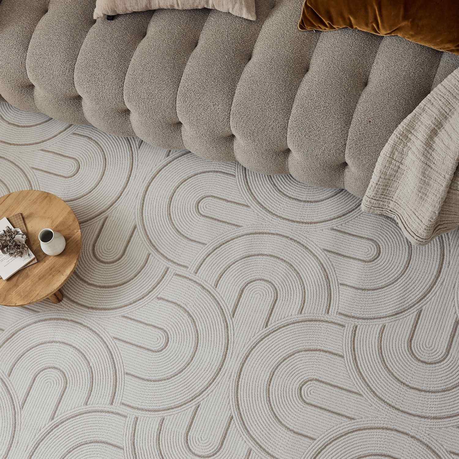 Carmel Cream-Beige Geometric Rug