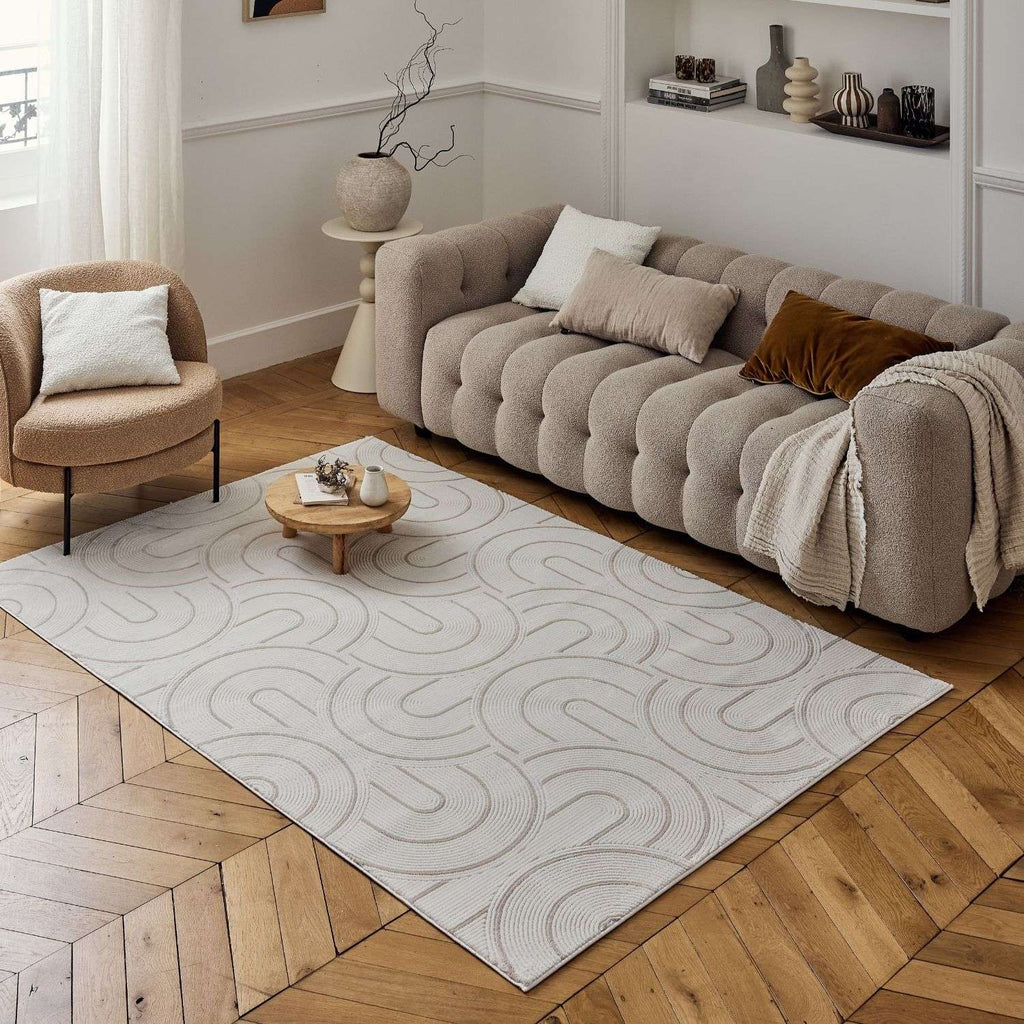 Carmel Cream-Beige Geometric Rug