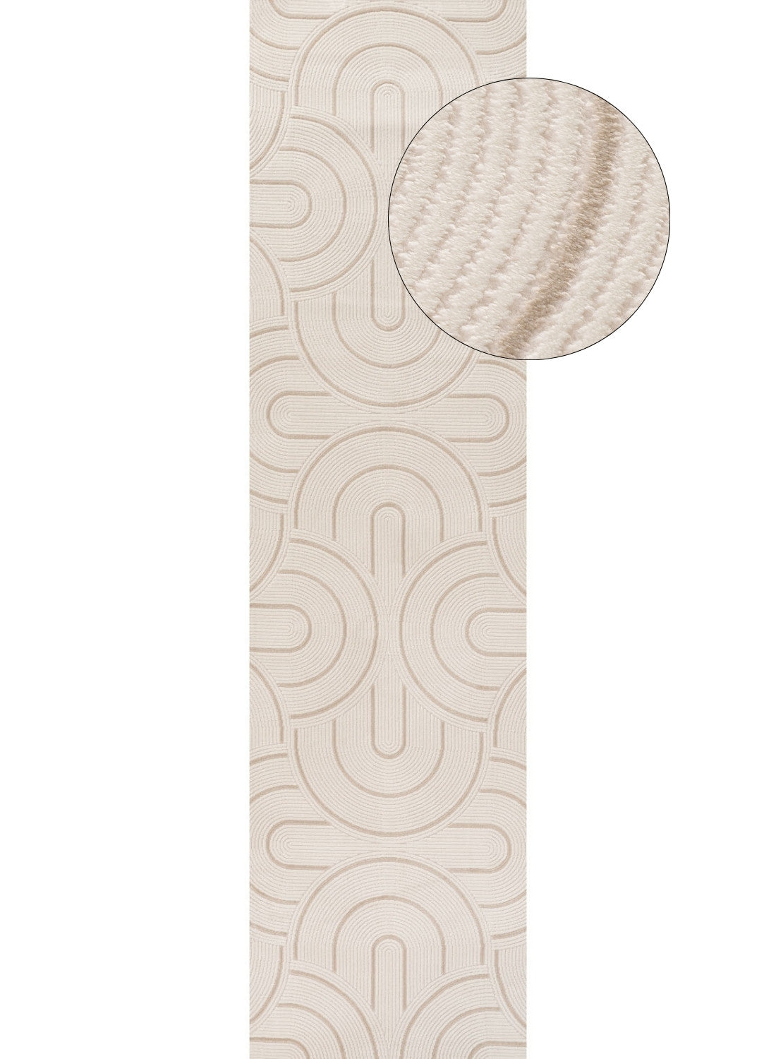 Carmel Cream-Beige Geometric Rug 80X300 cm