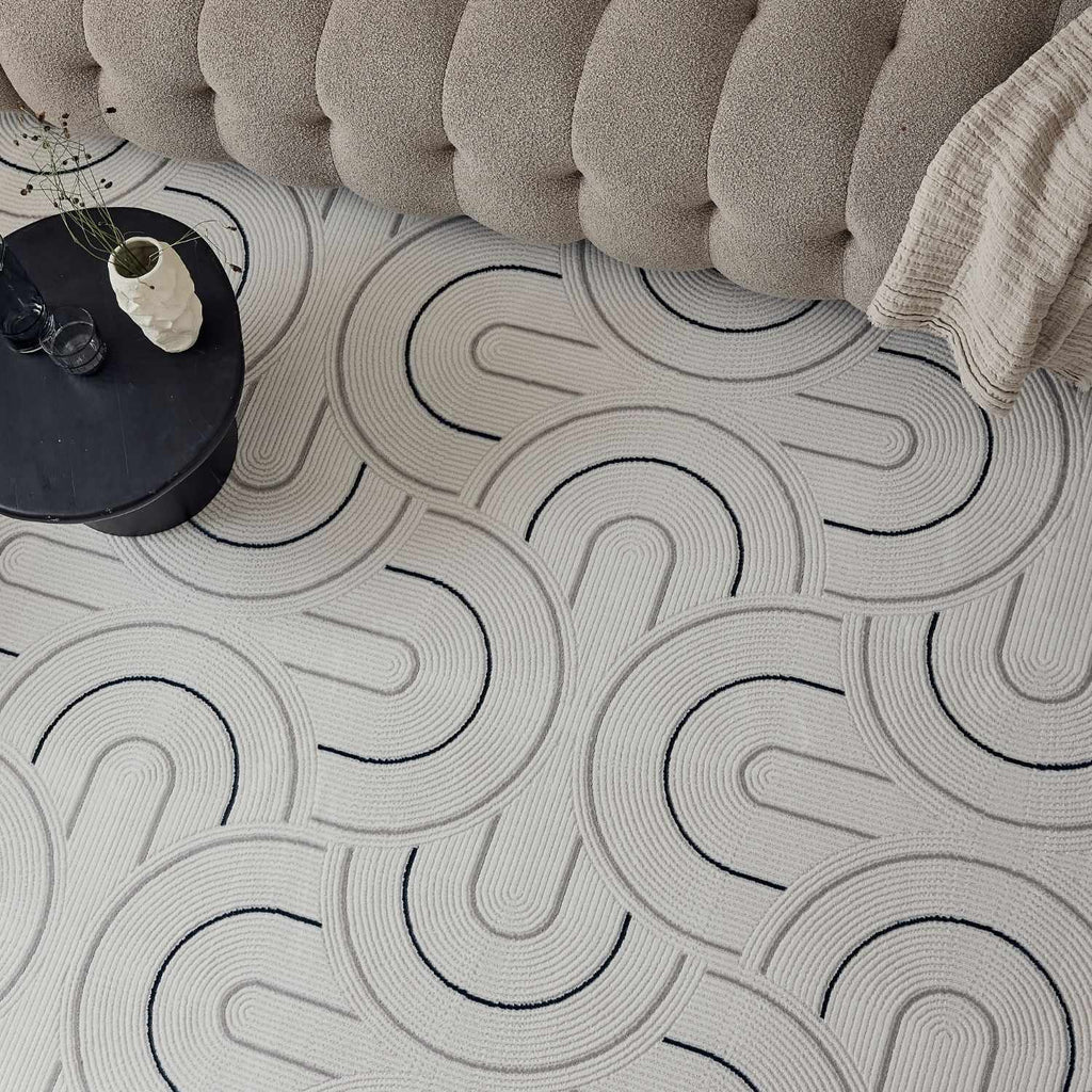 Carmel Cream-Blue Geometric Rug