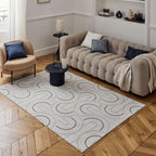 Carmel Cream-Blue Geometric Rug