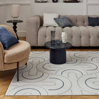 Carmel Cream-Blue Geometric Rug