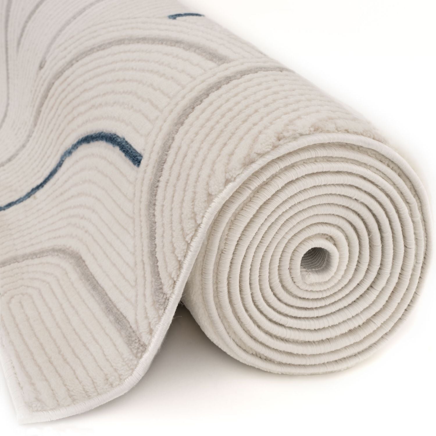 Carmel Cream-Blue Geometric Rug