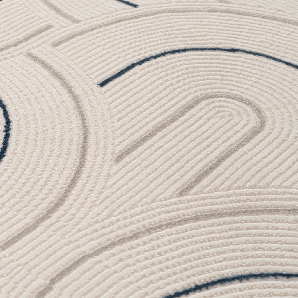 Carmel Cream-Blue Geometric Rug