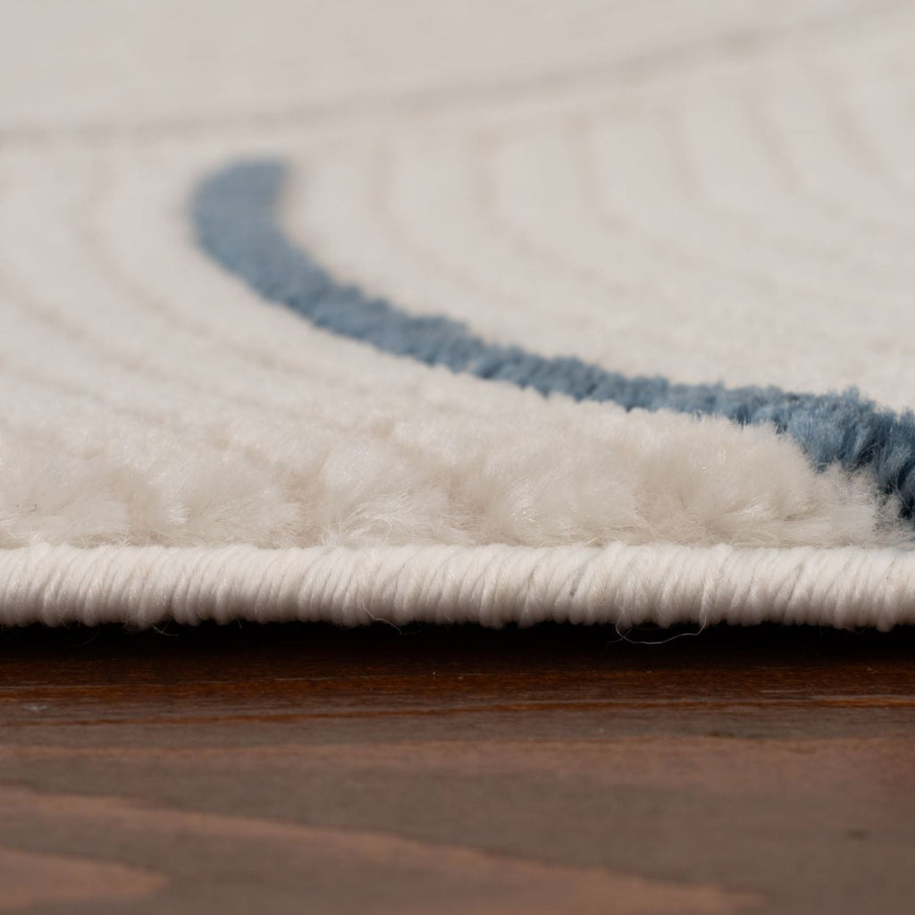 Carmel Cream-Blue Geometric Rug