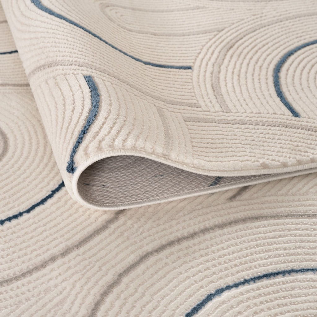 Carmel Cream-Blue Geometric Rug