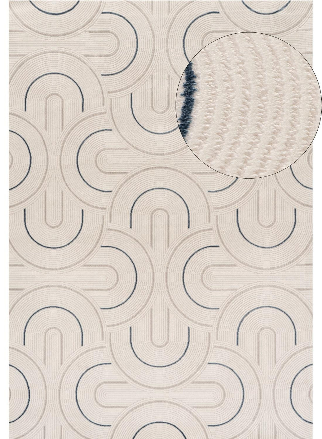 Carmel Cream-Blue Geometric Rug 240X340 cm