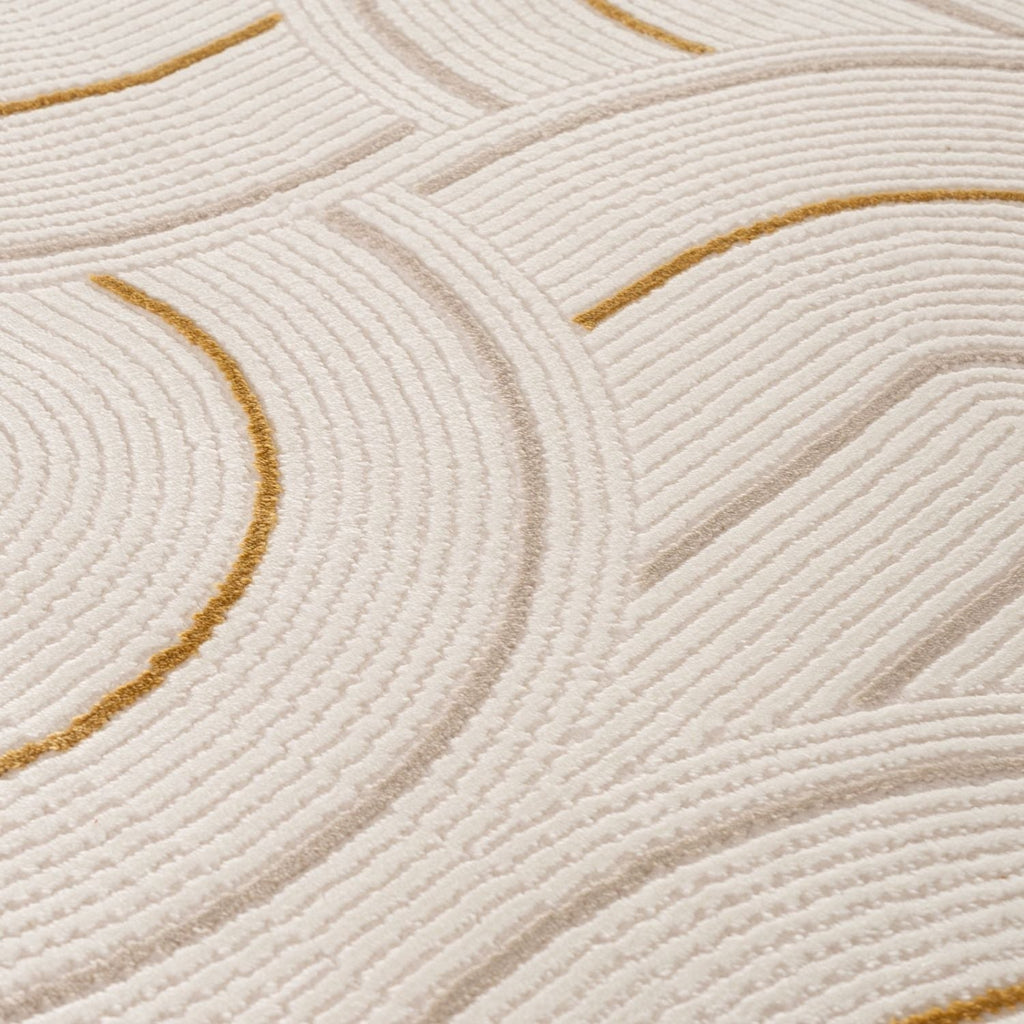 Carmel Cream-Gold Geometric Rug