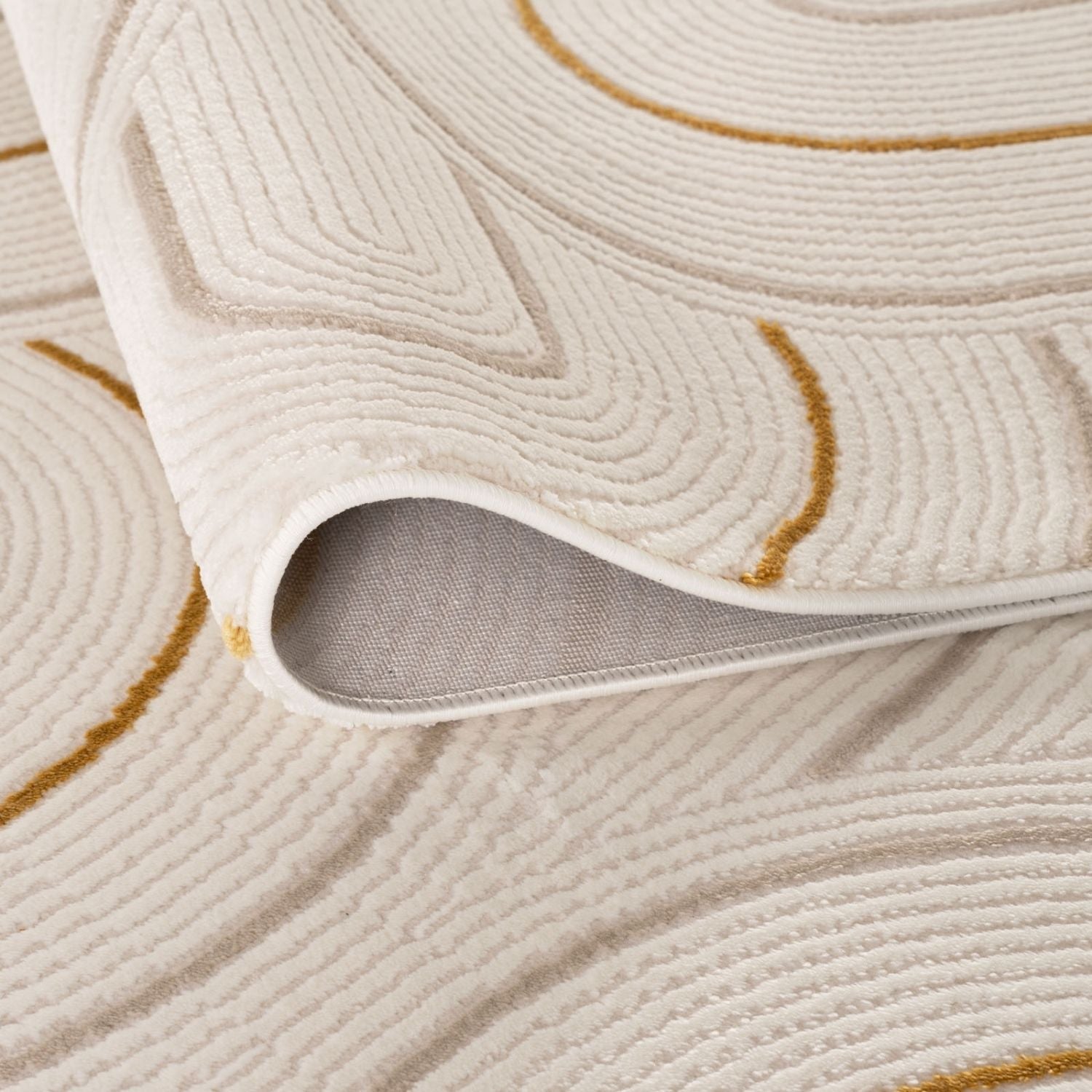 Carmel Cream-Gold Geometric Rug