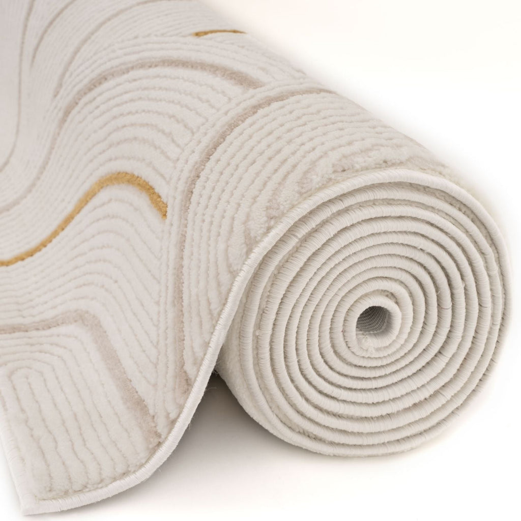 Carmel Cream-Gold Geometric Rug