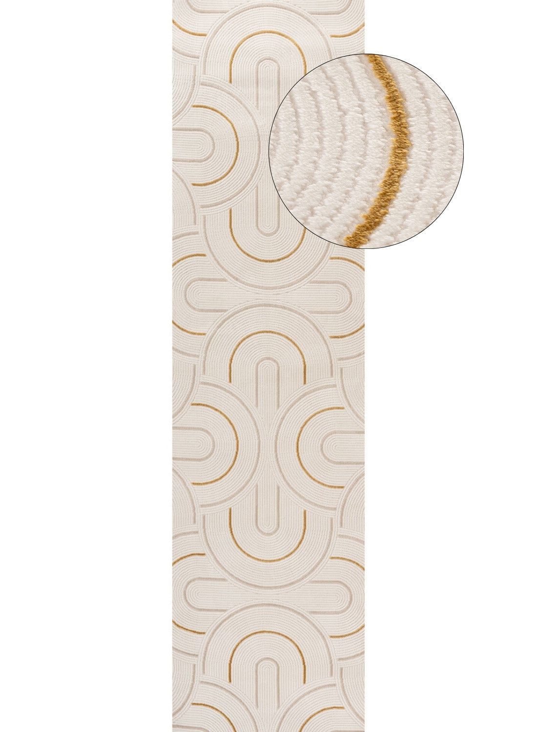 Carmel Cream-Gold Geometric Rug 80X300 cm